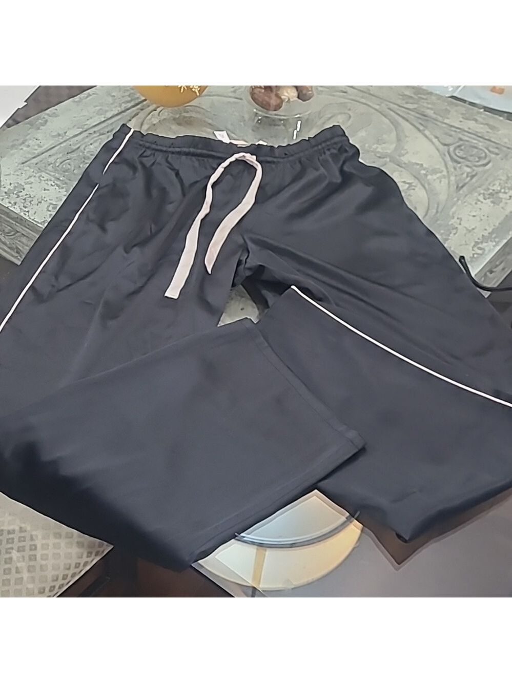 VICTORIA'S SECRET WOMENS SATEEN HIGH WAIST WIDE LEG PAJAMA PANTS NEW M